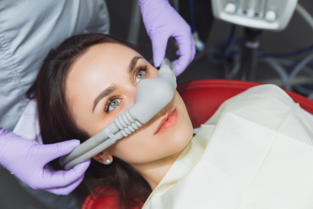 woman on dentist sedation - sedation dentistry